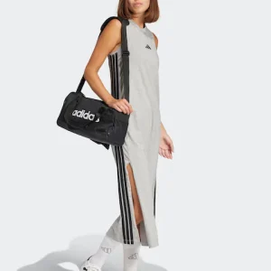 Black Adidas Extra Small Linear Duffel Bag Pose Wise