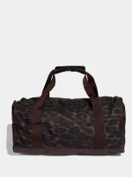 Brown Adidas Linear Animal Print Duffle Bag Back in