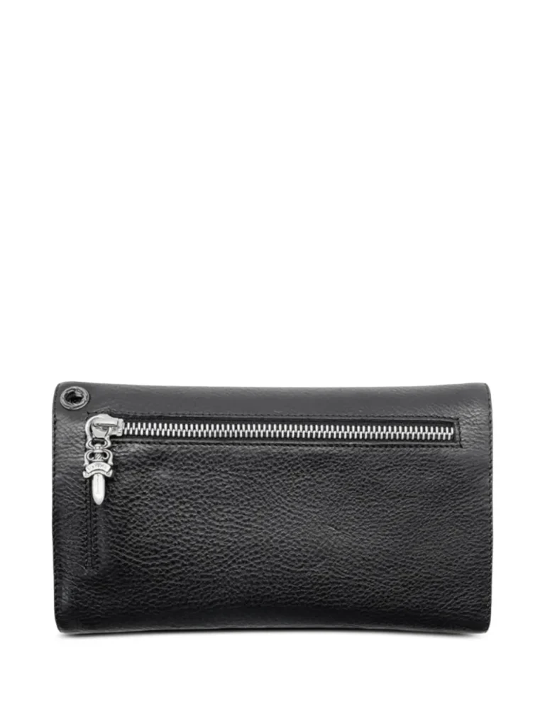 Chrome Hearts Cross Ball Grained Leather Wallet Back in