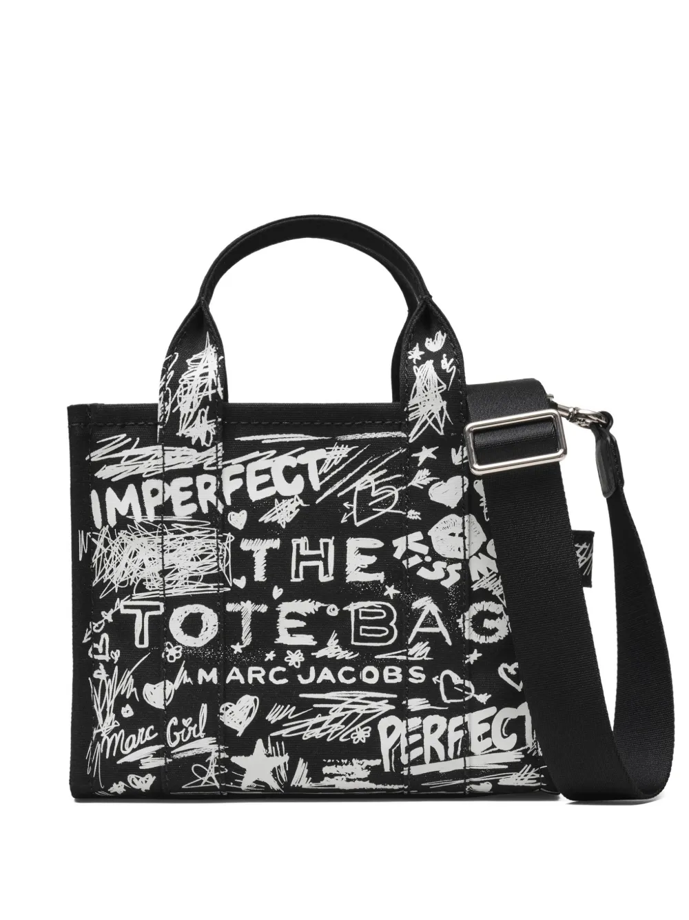 Marc Jacobs Small Punk Scribble Canvas Tote Bag Marc Jacobs Small Punk Scribble Canvas Tote Bag